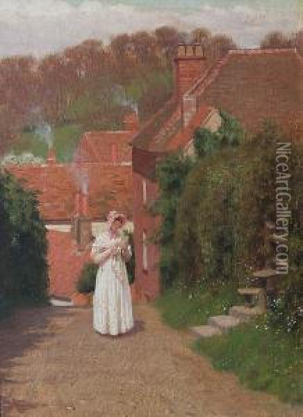 The Love Letter. Oil Painting - Edmund Blair Blair Leighton