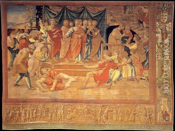 Death of Ananias Oil Painting - Raphael