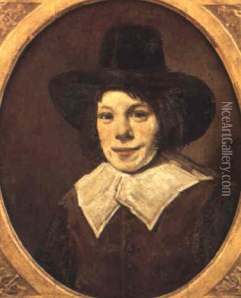 Portrait Of A Young Boy With A Hat And A Lace Collar Oil Painting - Frans Hals