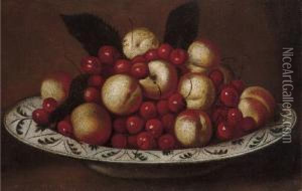 Natura Morta Con Frutta E Ciliege Oil Painting - Orsola Maddalena Caccia