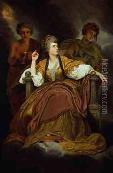 Mrs Siddons 1755-1831 as the Tragic Muse Oil Painting - Moses Haughton