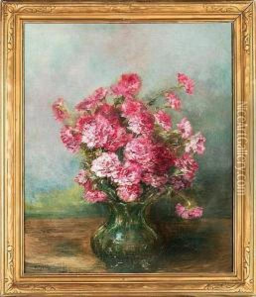 Carnations Oil Painting - Ellen Robbins