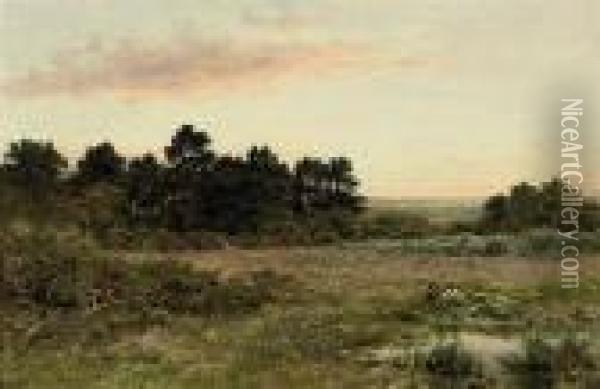 A Surrey Common (near Gomshall) Oil Painting - Benjamin Williams Leader