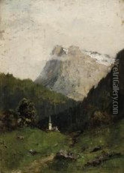 Val Di Susa Oil Painting - Giuseppe Buscaglione