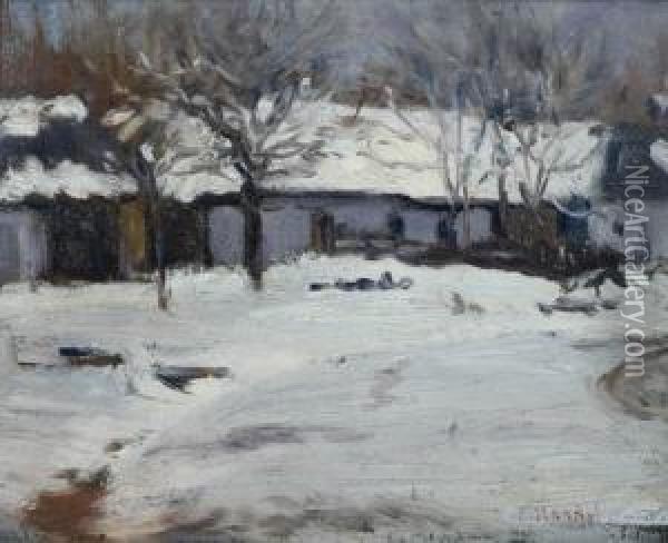 Winter Evening Oil Painting - Cyril Mandel