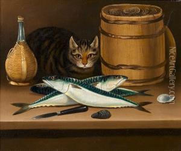 Fish For Dinner Oil Painting - Stephen Elmer