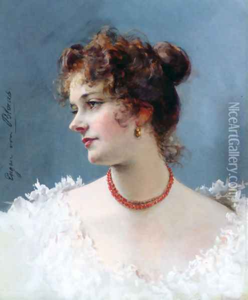 Portrait of a Lady Oil Painting - Eugene de Blaas