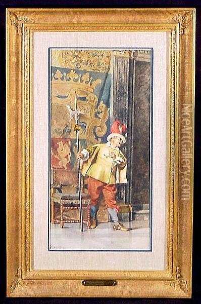 A Palace Guard Oil Painting - Pio Blanchi