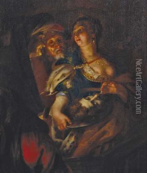 Salome Mit Dem Haupt Des Hl. Johannes D.t. Oil Painting - Joachim von Sandrart the Elder