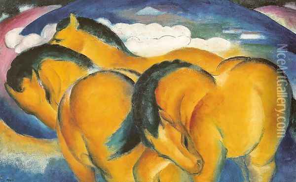 Small Yellow Horses Oil Painting - Franz Marc