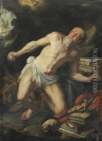 Saint Jerome Oil Painting - Nicolas (Roose) de Liemaker