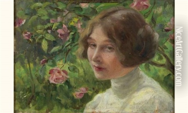 Portrait De Jeune Femme Oil Painting - Princesse Gagarine Stourza