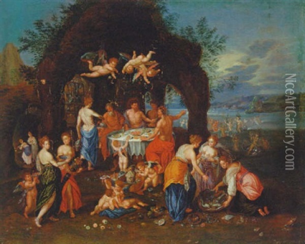 The Feast Of Achelous Oil Painting - Hendrick De Clerck