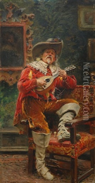 The Singer Oil Painting - Konstantin Egorovich Makovsky