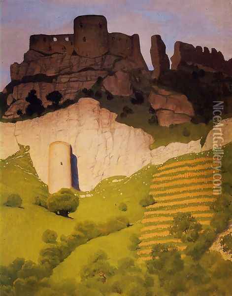 Chateau Gaillard at Andelys Oil Painting - Felix Edouard Vallotton