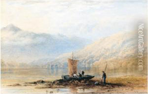 On The Lake Oil Painting - Cornelius Pearson