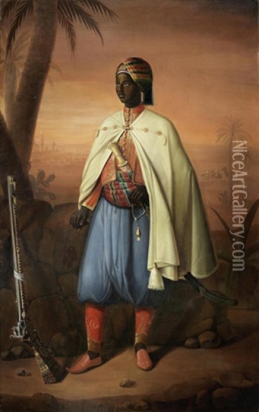 An Officer Of The Armee D'afrique Oil Painting - Emile Jean Horace Vernet