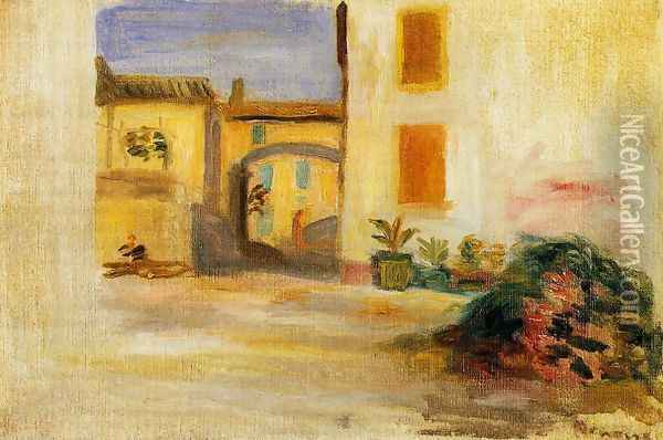 Farm Courtyard Midday Oil Painting - Pierre Auguste Renoir