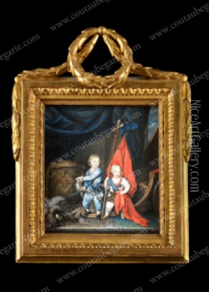 Les Enfants Du Tsar Paul Ier De Russie, Les Grands-ducs Alexandre Et Constantin  Pavlovitch Oil Painting - Richard Brompton