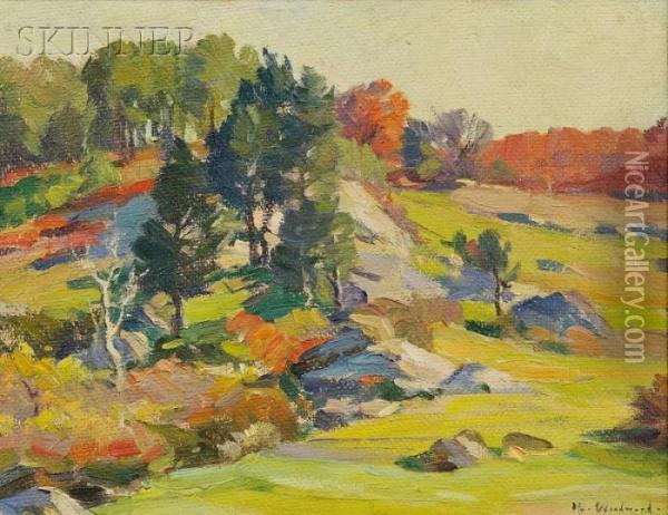 The Hills Of New England, Autumn Oil Painting - Mabel May Woodward