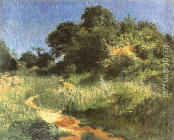 Viraghegy Landscape with a path 1904 Oil Painting - Jeno Maticska
