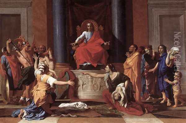 The Judgment of Solomon 1649 Oil Painting - Nicolas Poussin