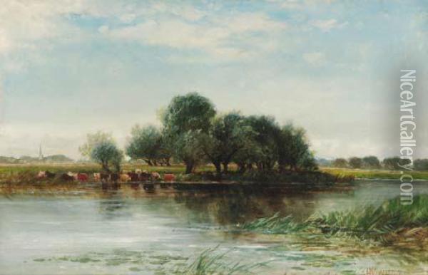 On The Ouse Oil Painting - Edmund Morison Wimperis