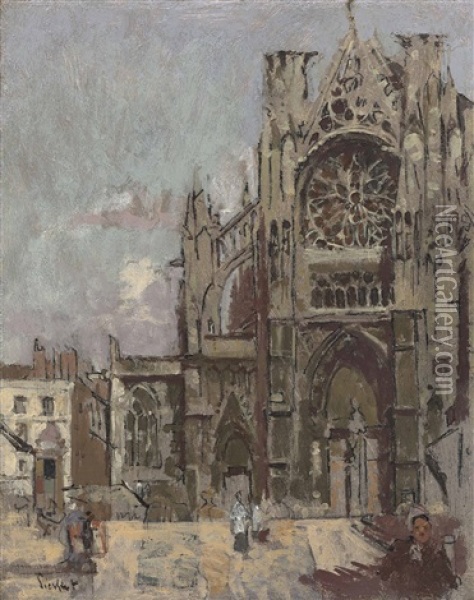 The Facade Of St. Jacques, Dieppe Oil Painting - Walter Sickert