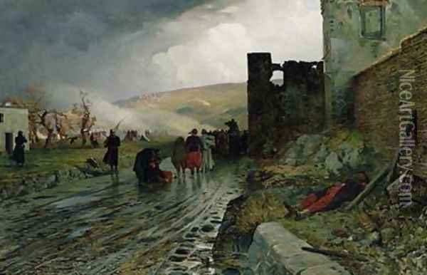 Transporting Prisoners After the Capture of Metz Oil Painting - Louis Kolitz