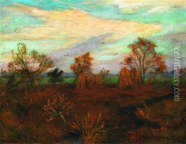 Herbstlandschaft Oil Painting - Otto Modersohn