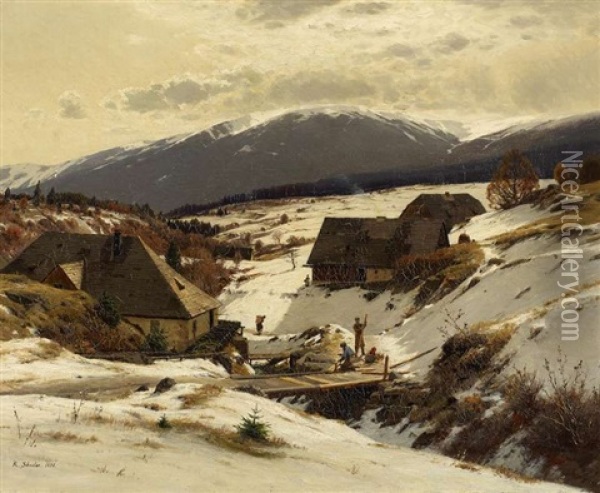Winter Im Riesengebirge Oil Painting - Rudolf Schuster