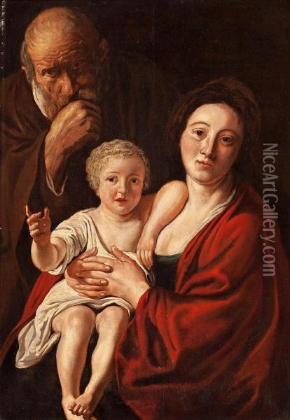 La Sagrada Familia Oil Painting - Jacob Jordaens