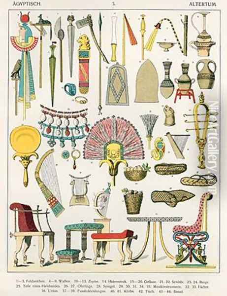 Egyptian Accessories Oil Painting - Albert Kretschmer