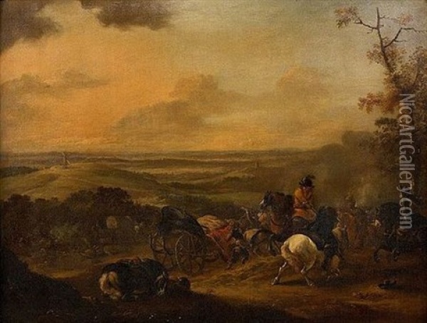 Choc De Cavalerie Oil Painting - Jan van Huchtenburg