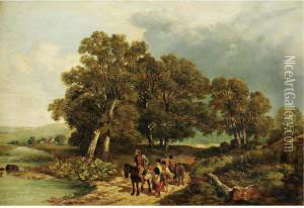 At The Ford Oil Painting - James Peel