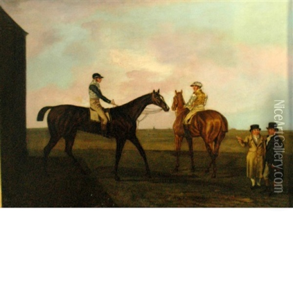 Horses And Riders Oil Painting - Benjamin Marshall
