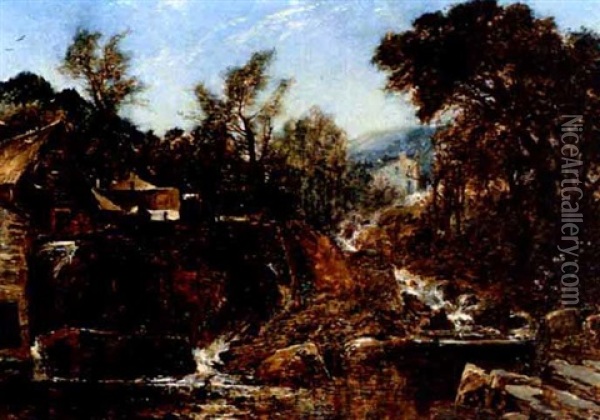 The Mill Stream Oil Painting - George Sheffield