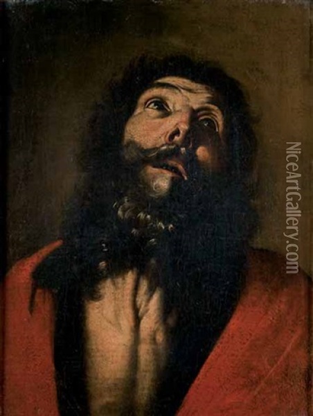 Testa Di Santo Oil Painting - Pietro (Monrealese) Novelli
