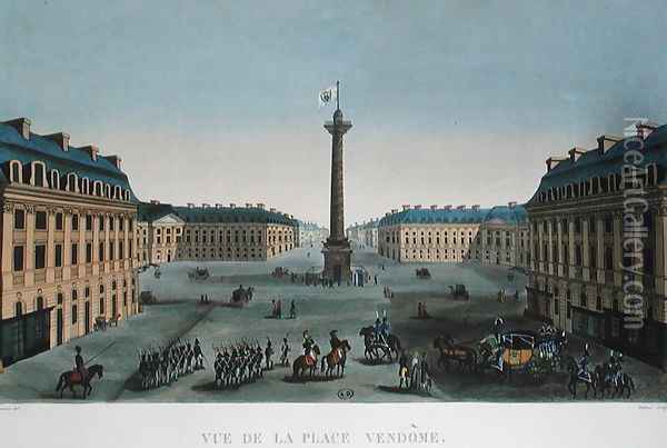 The Place Vendome, c.1815-20 Oil Painting - Henri Courvoisier-Voisin