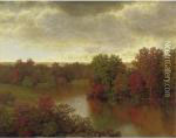 Bend In The River Oil Painting - William Mason Brown