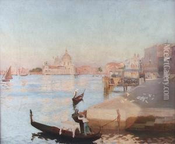 The Entrance Of The Grand Canal, Venice Oil Painting - Frederick George Swaish