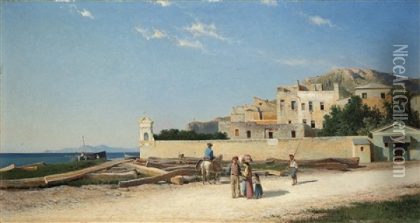 Paesaggio Mediterraneo Oil Painting - Pietro Marzorati