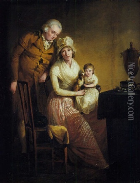 Portrait De Famille Dans Un Interieur Oil Painting - Henri Nicolas Van Gorp