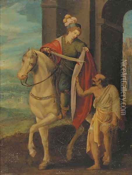 Saint Martin And The Beggar Oil Painting - Hans Von Aachen