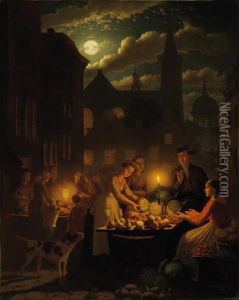 Night Market Oil Painting - Johann Mongels Culverhouse