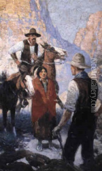 The Meeting Oil Painting - Frank Tenney Johnson