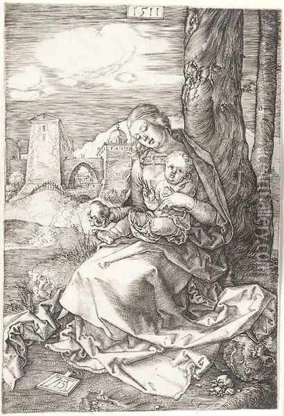 The Virgin and Child with a Pear Oil Painting - Albrecht Durer