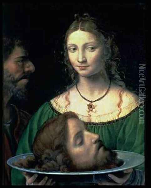 Salome with the Head of John the Baptist 1525-30 Oil Painting - Bernardino Luini
