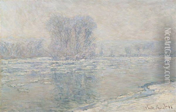 Glacons, Effet Blanc Oil Painting - Claude Monet