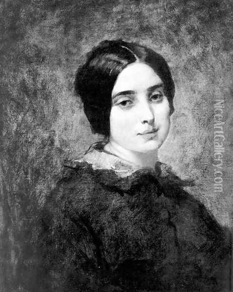 Portrait of Zelie Courbet Oil Painting - Thomas Couture